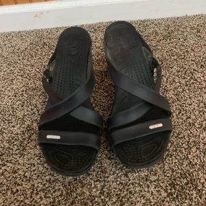 Crocs Cypress Heels Sandal - Black (Sz 8)